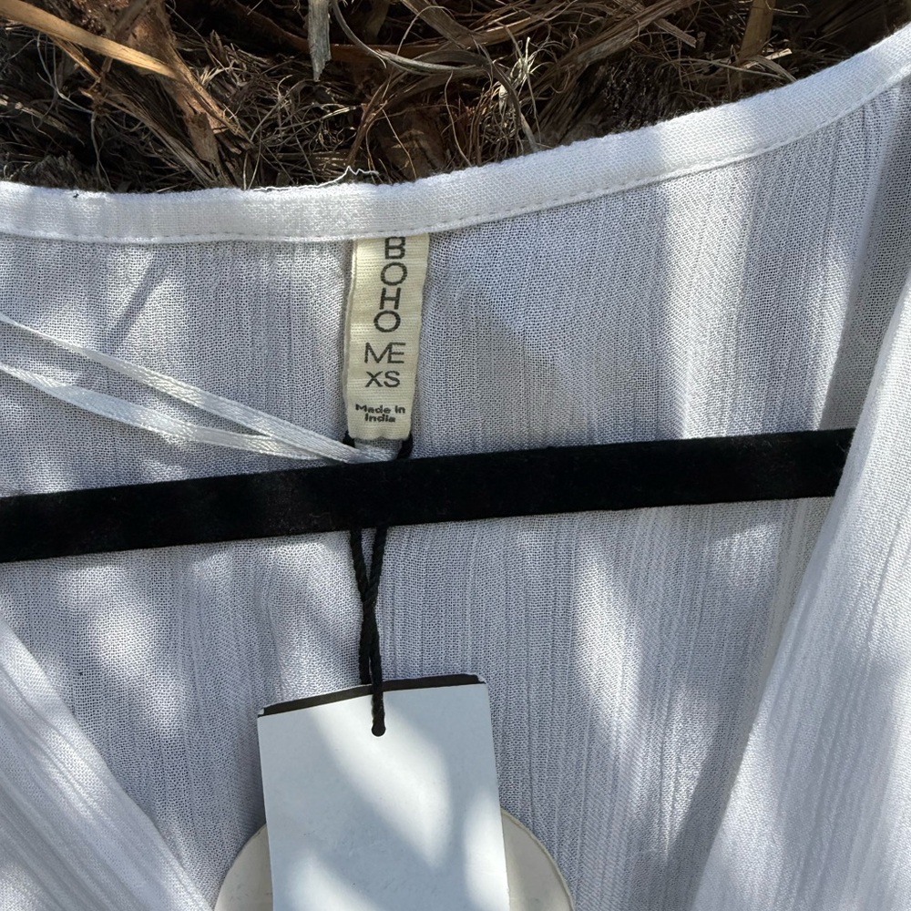 White Boho Beach Coverup Maxi Dress - Picture 5 of 6
